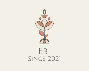 Candle - Flower Plant Candle logo design