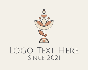 Aroma - Flower Plant Candle logo design