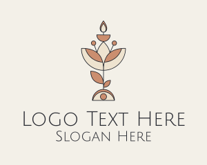 Flower Plant Candle  Logo