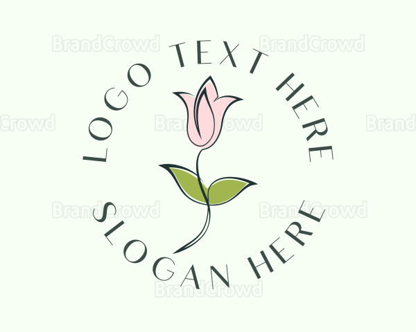Pink Beauty Flower Logo