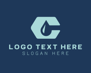 Hydraulic - Water Droplet Letter C logo design