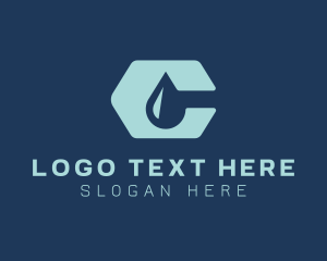 Cleaner - Water Droplet Letter C logo design