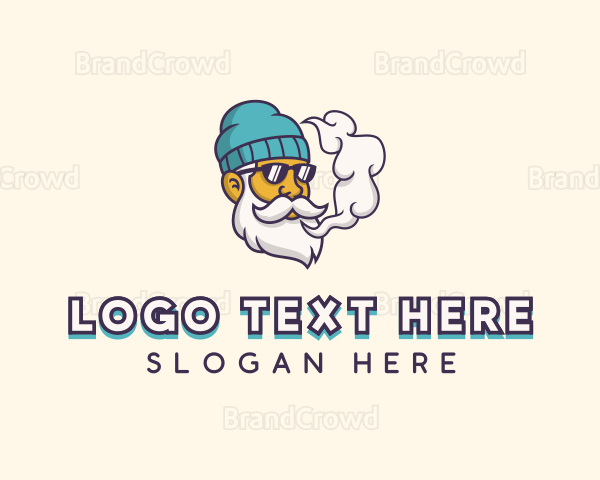 Hipster Vaping Man Logo