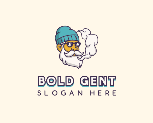 Hipster Vaping Man logo design