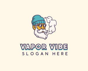 Vaporizer - Hipster Vaping Man logo design