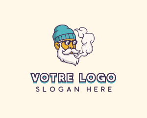 Vape - Hipster Vaping Man logo design