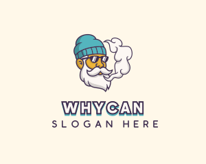 Smoking - Hipster Vaping Man logo design