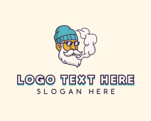 Hipster Vaping Man Logo