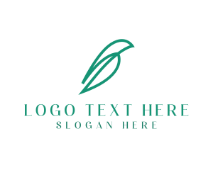 Bird - Leaf Plant Gardening logo design