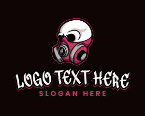 Skeleton - Toxic Skull Gas Mask Gaming logo design