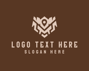 Gps Tracker - Tribal Travel Location Pin logo design