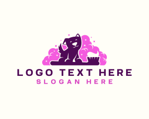 Dog - Puppy Bubble Toothbrush logo design