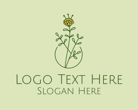 Minimalist - Minimalist Peony Flower logo design