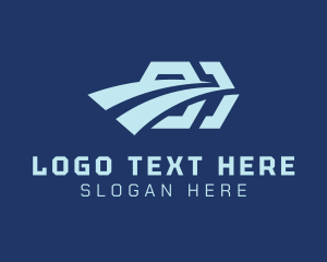 Courier Service - Blue Hexagonal Courier logo design