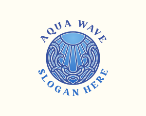 Sea Wave Sun logo design