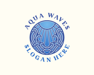 Sea Wave Sun logo design