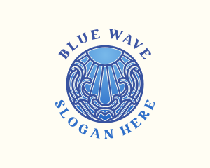 Sea Wave Sun logo design