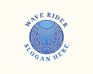 Sea Wave Sun logo design