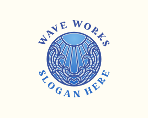 Sea Wave Sun logo design