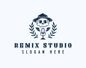 Skull Podcast Studio logo design