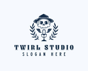 Skull Podcast Studio logo design