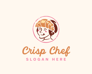 Croissant Girl Bakery logo design