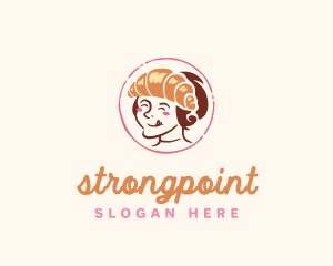 Bread - Croissant Girl Bakery logo design