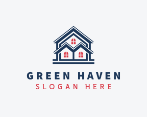 Village - House Village Roofing logo design