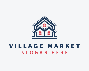 Village - House Village Roofing logo design