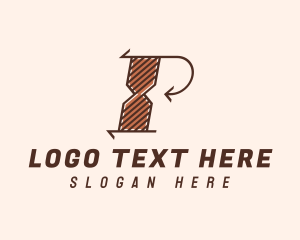 Lettering - Wooden Carpentry Letter P logo design