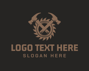 Woodcutter - Industrial Tools Woodworks logo design