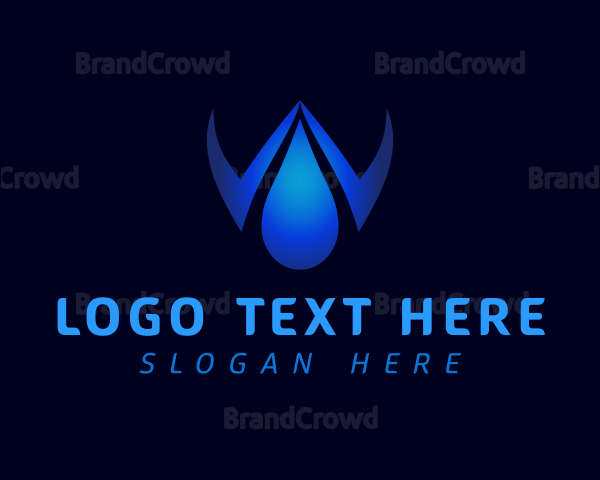 Liquid Drop Letter W Logo