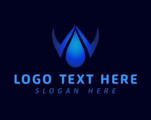 Wash - Liquid Drop Letter W logo design