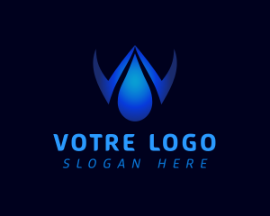 Plumbing - Liquid Drop Letter W logo design