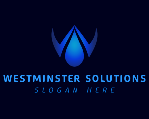 Liquid Drop Letter W logo design