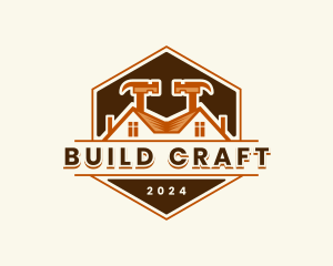 Construction Carpentry Hammer logo design