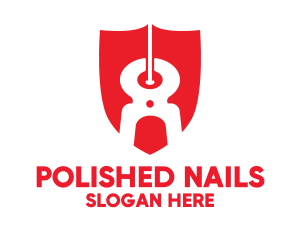 Nail Bolt Tongs Shield logo design