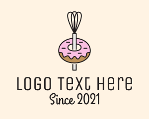 Whisk - Donut Dessert Kitchenware logo design