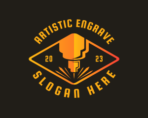 Engrave - Mechanical Laser Cutter logo design