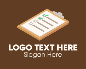 Reminder - 3D Checklist Clipboard logo design