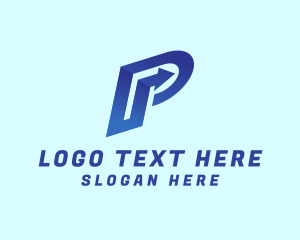Stock Market - Letter P Forwarding Logistics logo design