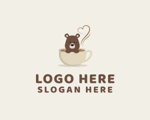 Latte - Coffee Bear Cup logo design