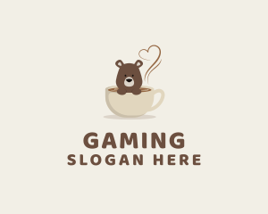 Caffeine - Coffee Bear Cup logo design