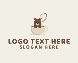 Hot - Coffee Bear Cup logo design