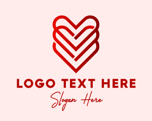 Vlogger - Triple Heart Valentine logo design