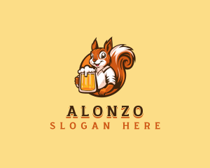 Drinking Squirrel Beer logo design