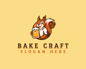 Drinking Squirrel Beer logo design