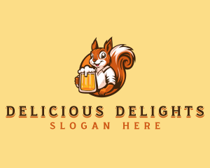 Drinking Squirrel Beer logo design