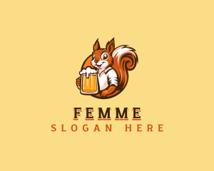 Drinking Squirrel Beer logo design