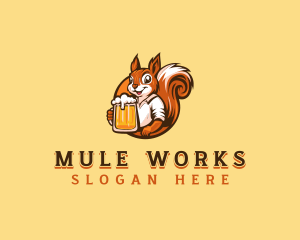 Drinking Squirrel Beer logo design